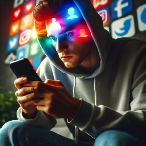 Teen Distracted By Social Media — Lack Of Focus Before Martial Arts