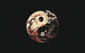 Yin and yang artwork symbolising balance over strength in Wing Chun